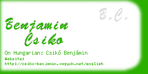 benjamin csiko business card